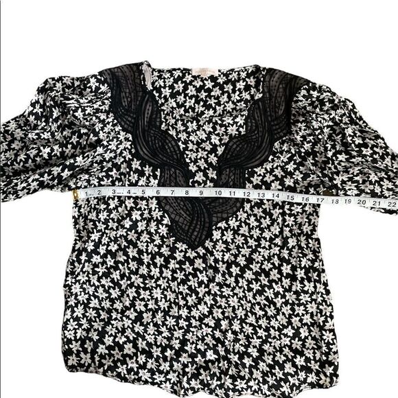 Rebecca Taylor Floral Long Sleeve Top Size 2 - Picture 4 of 6